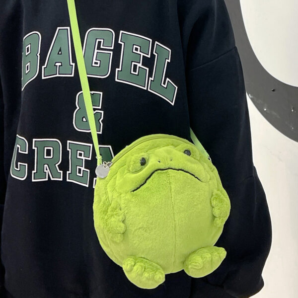 Cute And Ugly Frog-shaped Plush Doll Crossbody Bag