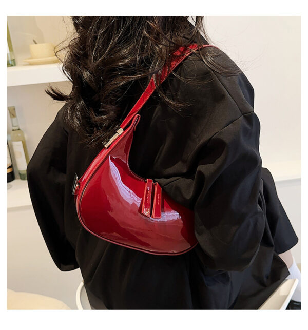 Women's Patent Leather Underarm Shoulder Bag - Image 10