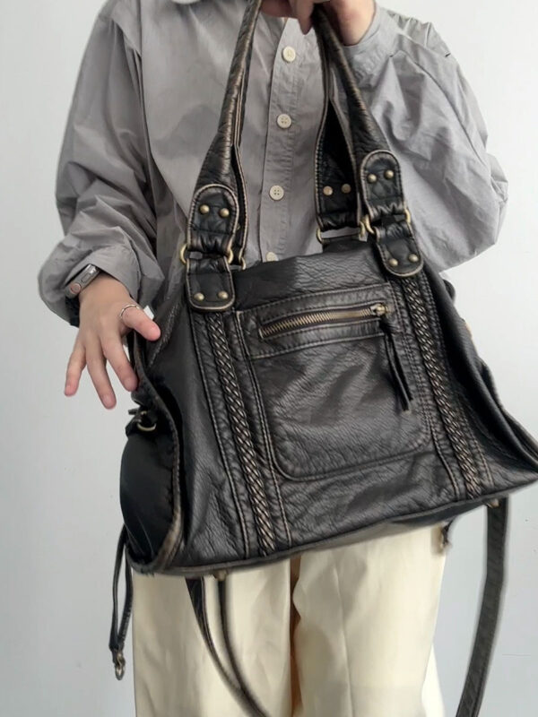 Women's Large Capacity Retro Motorcycle Bag - Image 7