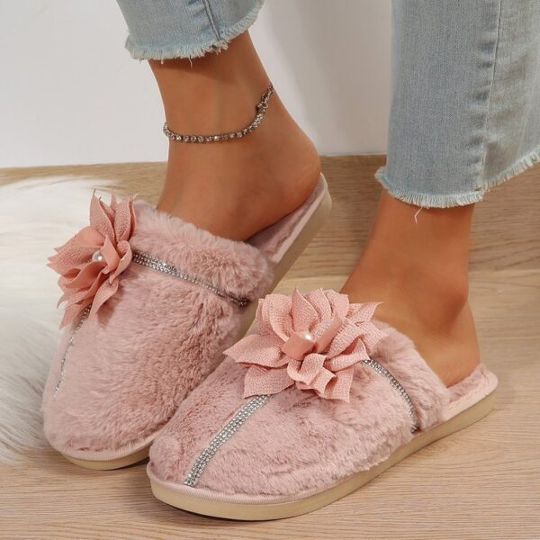 Women's Warm Flower Cotton Slippers - Image 10