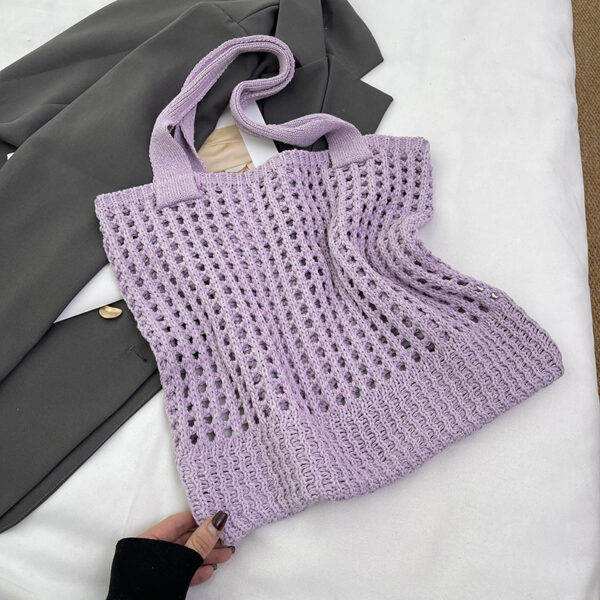 Women's Hollow Knitted Large Capacity Shoulder Bag - Image 9