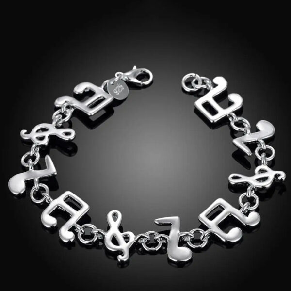 Ornament Exquisite Silver Music Note Bracelet - Image 7