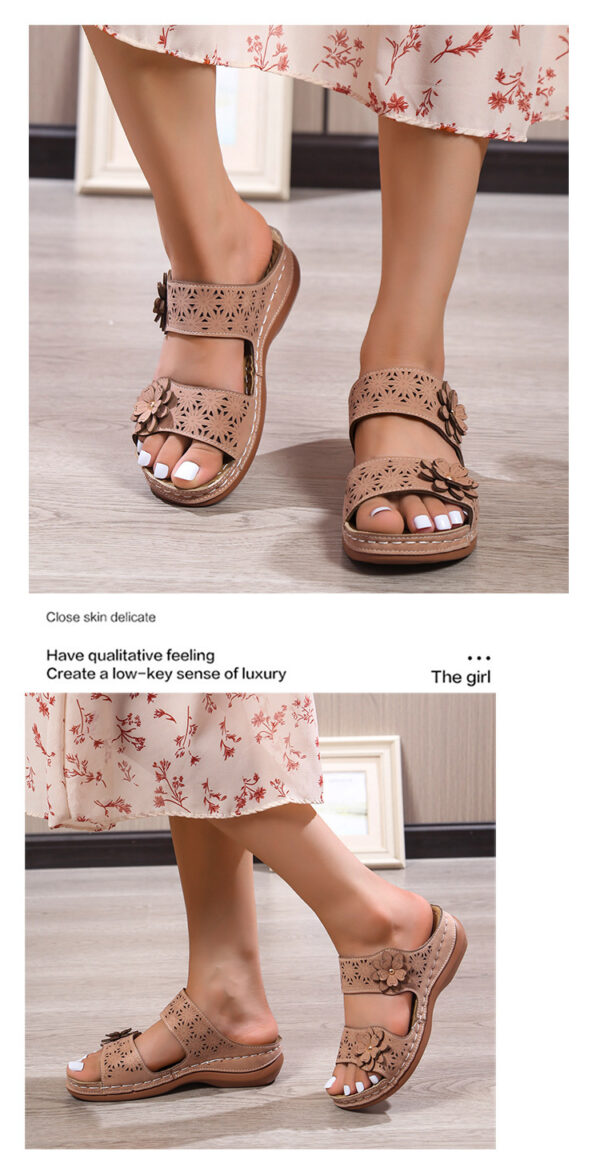 Women's Casual Flower Flat Sandals - Image 10