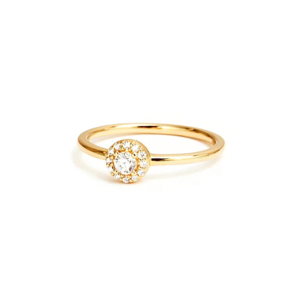 Wind Rounded 18K Gold Moissanite Ring - Image 5