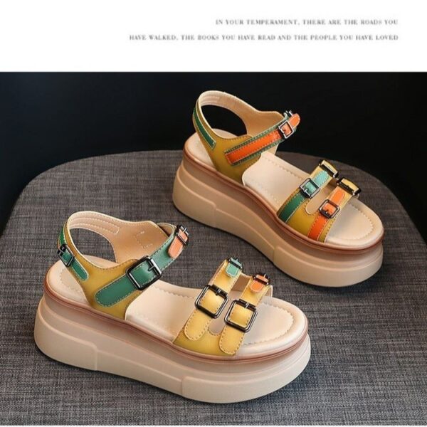 Women's Summer Colorful Color-Matching Trendy Platform Sandals - Image 2