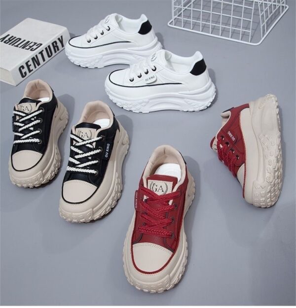 Women's Casual Versatile Korean Style Height Increasing Breathable Sneakers - Image 3