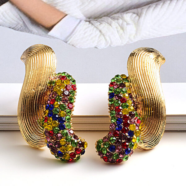 European And American Style Trendy Diamond Earrings - Image 2