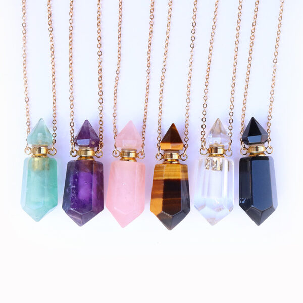 Natural Crystal Perfume Bottle Chain Pendant - Image 9