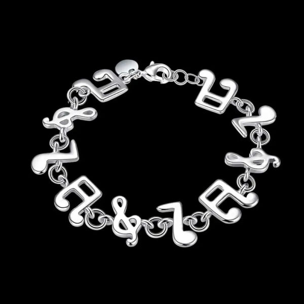 Ornament Exquisite Silver Music Note Bracelet - Image 3