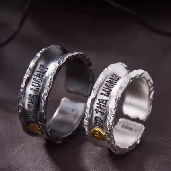 Men's And Women's Silver Couple Rings - Image 5