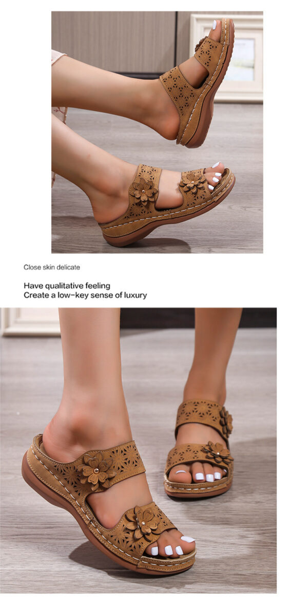 Women's Casual Flower Flat Sandals - Image 2