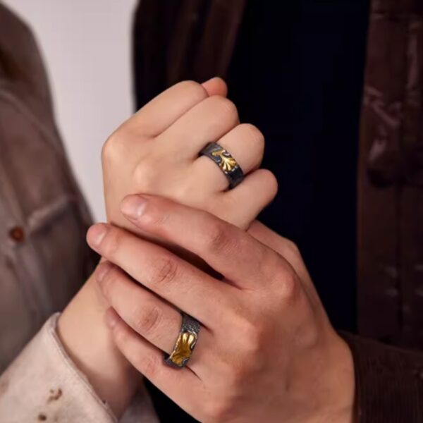 Pair Of Gold And Silver Couple Rings