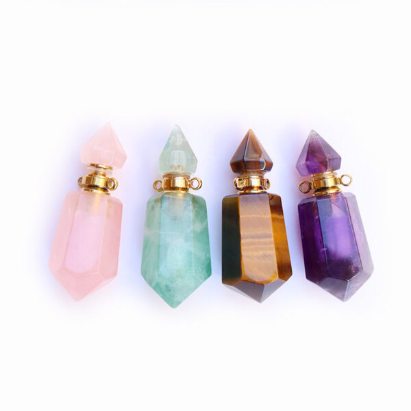 Natural Crystal Perfume Bottle Chain Pendant - Image 4