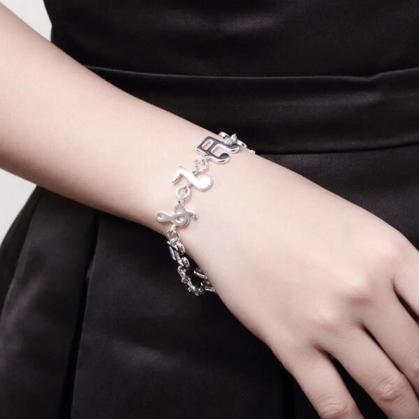 Ornament Exquisite Silver Music Note Bracelet