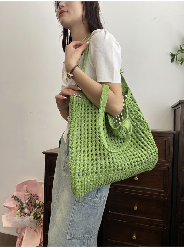 Women's Hollow Knitted Large Capacity Shoulder Bag - Image 8