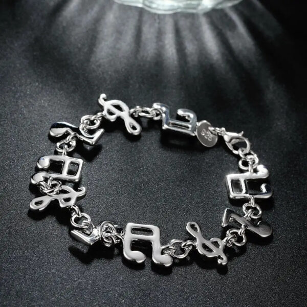 Ornament Exquisite Silver Music Note Bracelet - Image 5