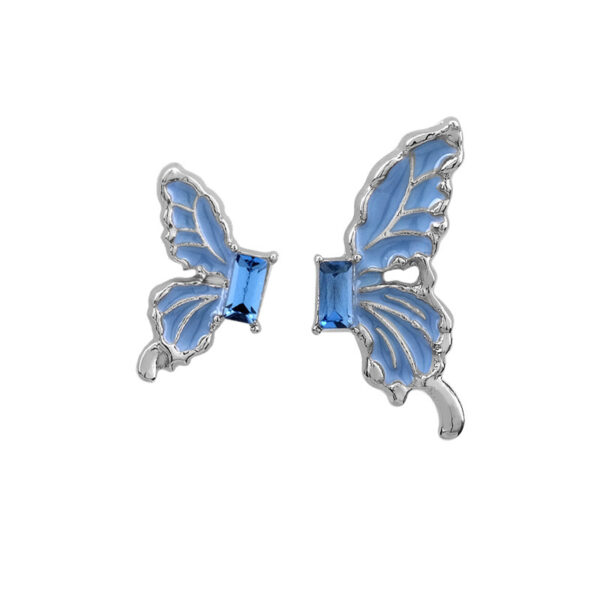 Fairy Oil Painting Blue Butterfly Ear Studs - Image 5