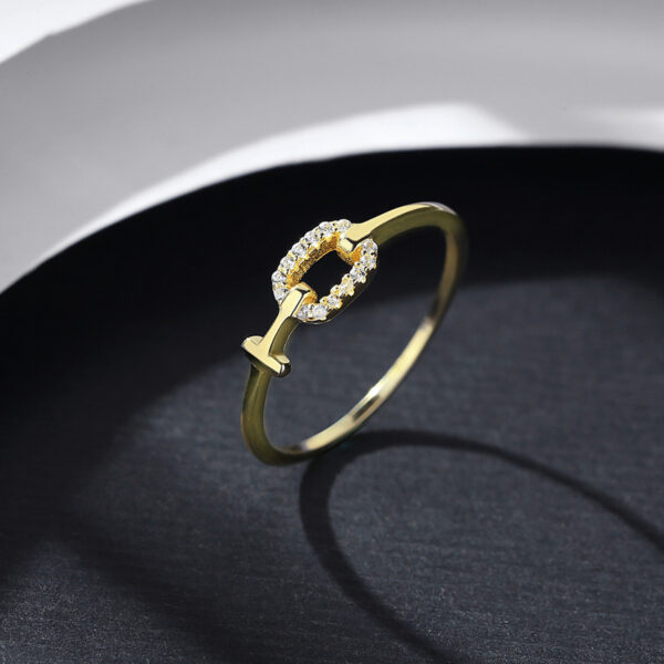 Sterling Silver Micro Inlaid Zircon Ring - Image 2