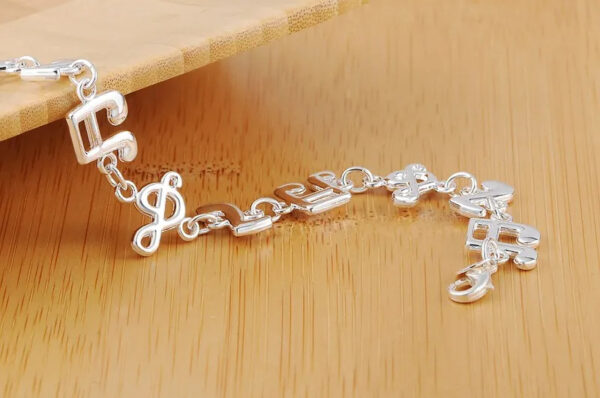 Ornament Exquisite Silver Music Note Bracelet - Image 4