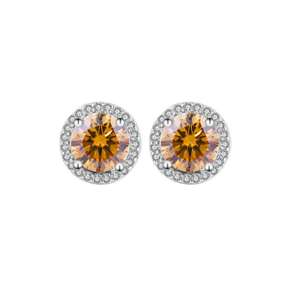 Sterling Silver Moissanite Round Stud Earrings - Image 5