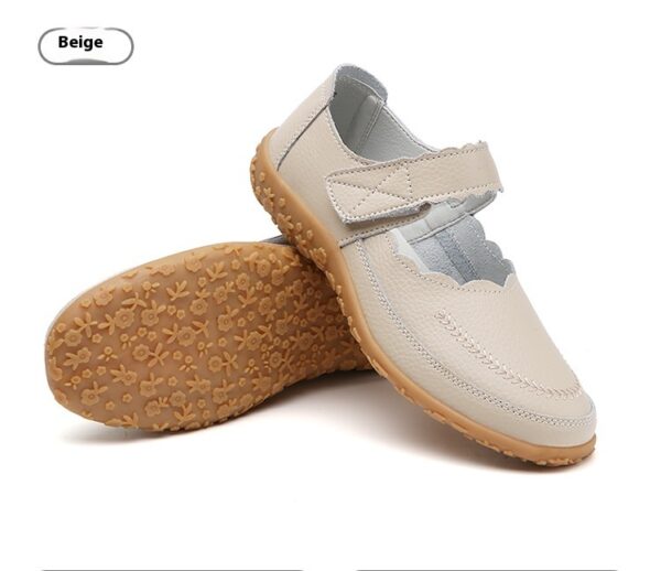 Women's Casual Flat Hollowed Round Toe Soft British Style Japanese Gommino Leather Shoes - Image 6