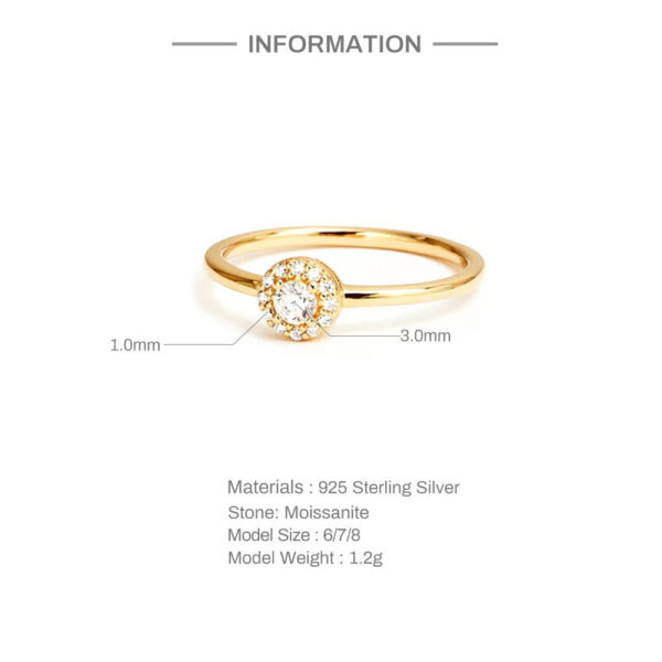 Wind Rounded 18K Gold Moissanite Ring - Image 8