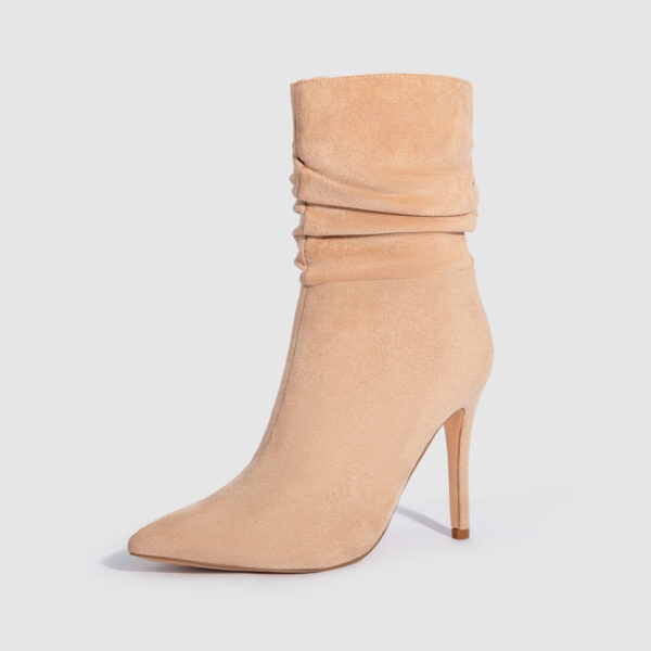 Women's Suede Pointed High Heels Boots - Image 2