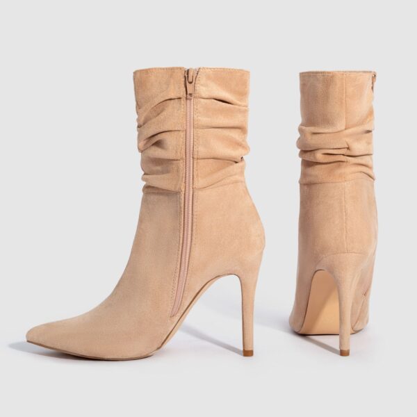 Women's Suede Pointed High Heels Boots - Image 7