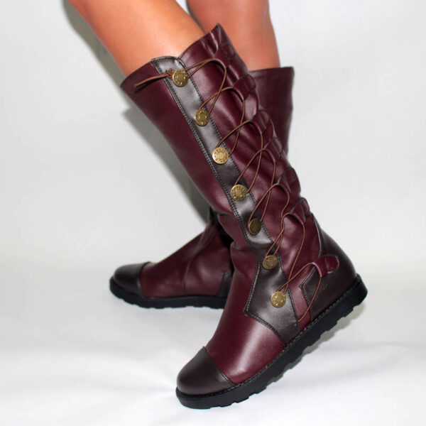 Women's Winter Comfortable Low Square Heel Knight Boots - Image 5