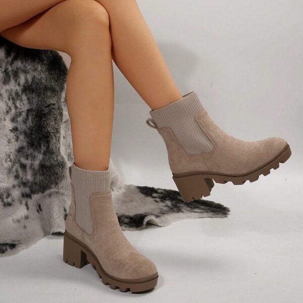 Women's Fashion Suede Woven Martin Boots - Image 4