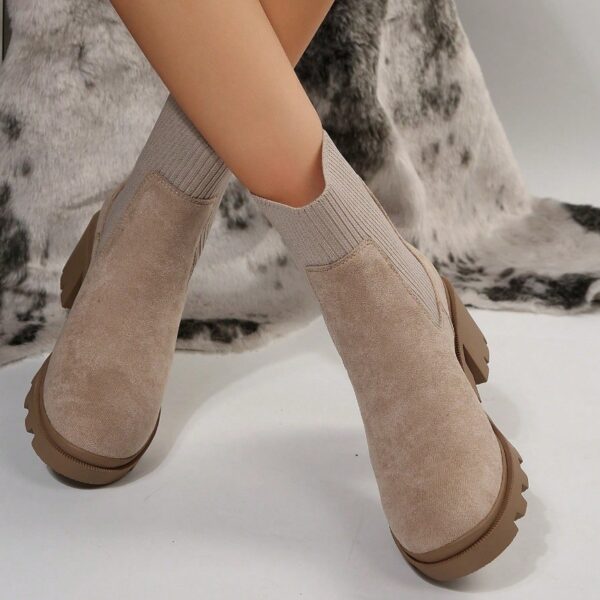 Women's Fashion Suede Woven Martin Boots - Image 5