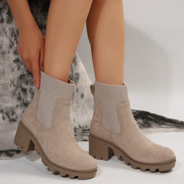 Women's Fashion Suede Woven Martin Boots - Image 2